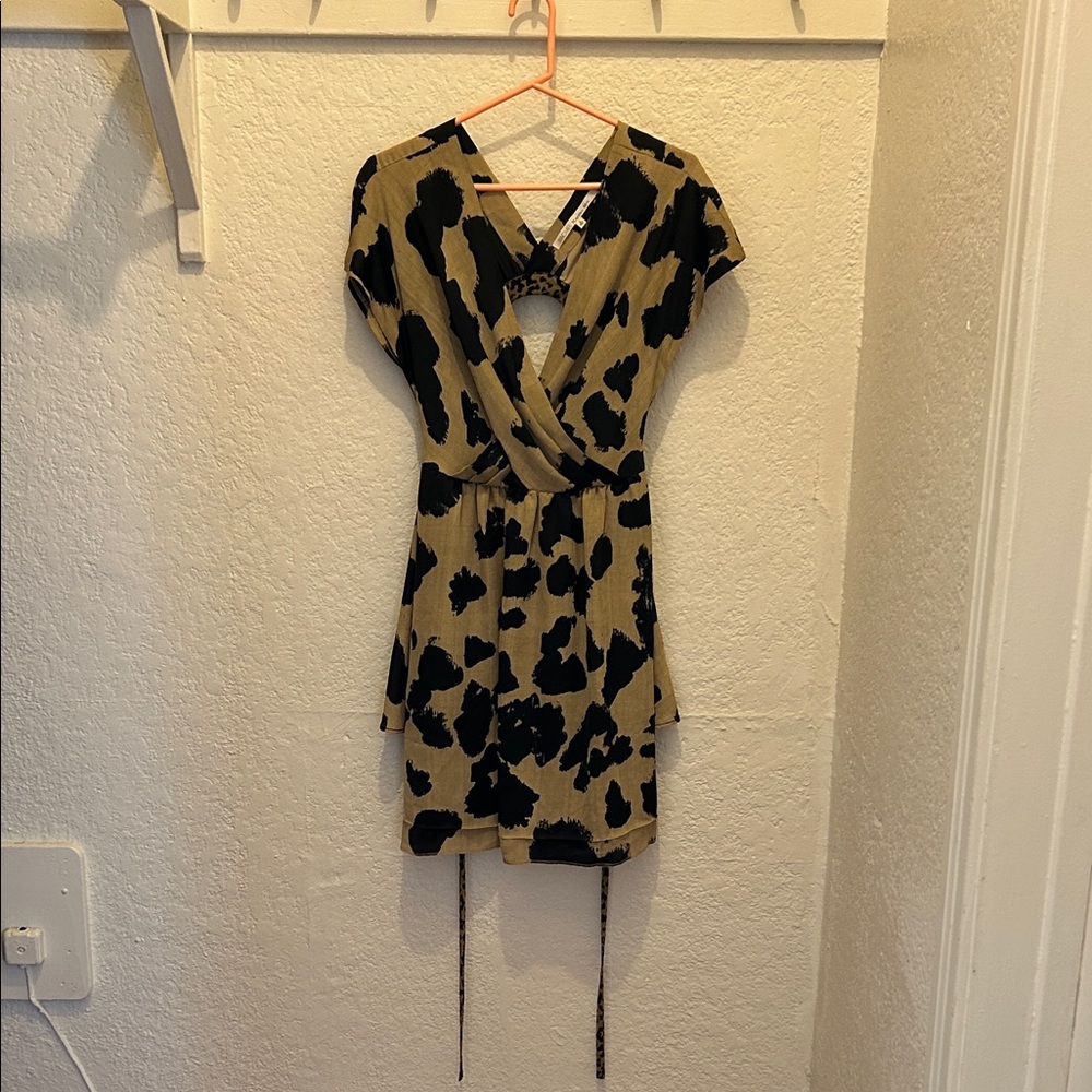 RACHEL Rachel Roy Black and Tan Mini Dress